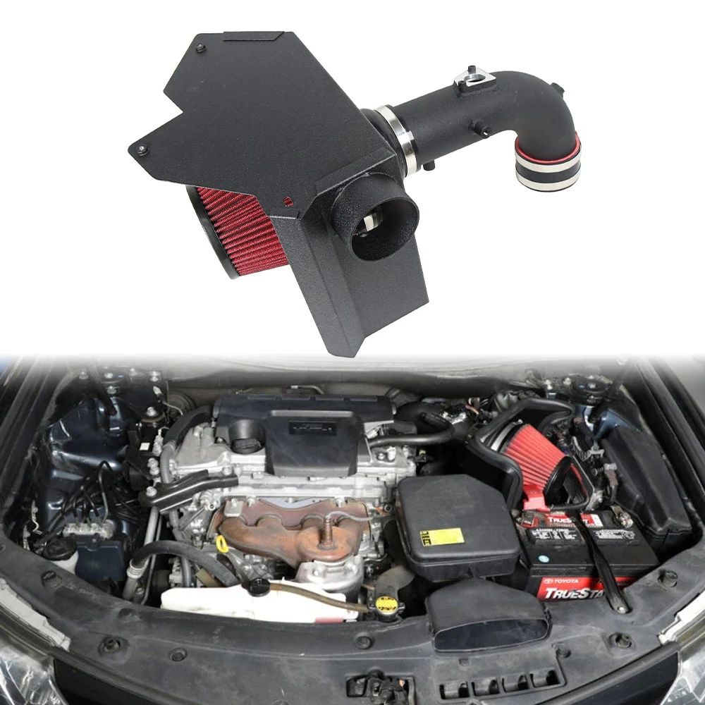 

High-Flow Aluminum Tube Cold Air Intake Heat Shield Included 100% Fit with MAF Transducers for Toyota /Camry L4-2.5L2012-2017