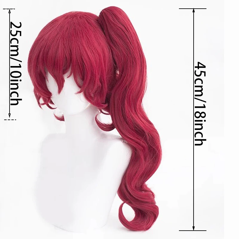 Teruko Okura Parrucca Cosplay Anime Bungo Bungou Stray Dogs Stagione 4 Vino Rosso Clip su Coda di Cavallo Costume di Halloween Gioco di Ruolo Capelli