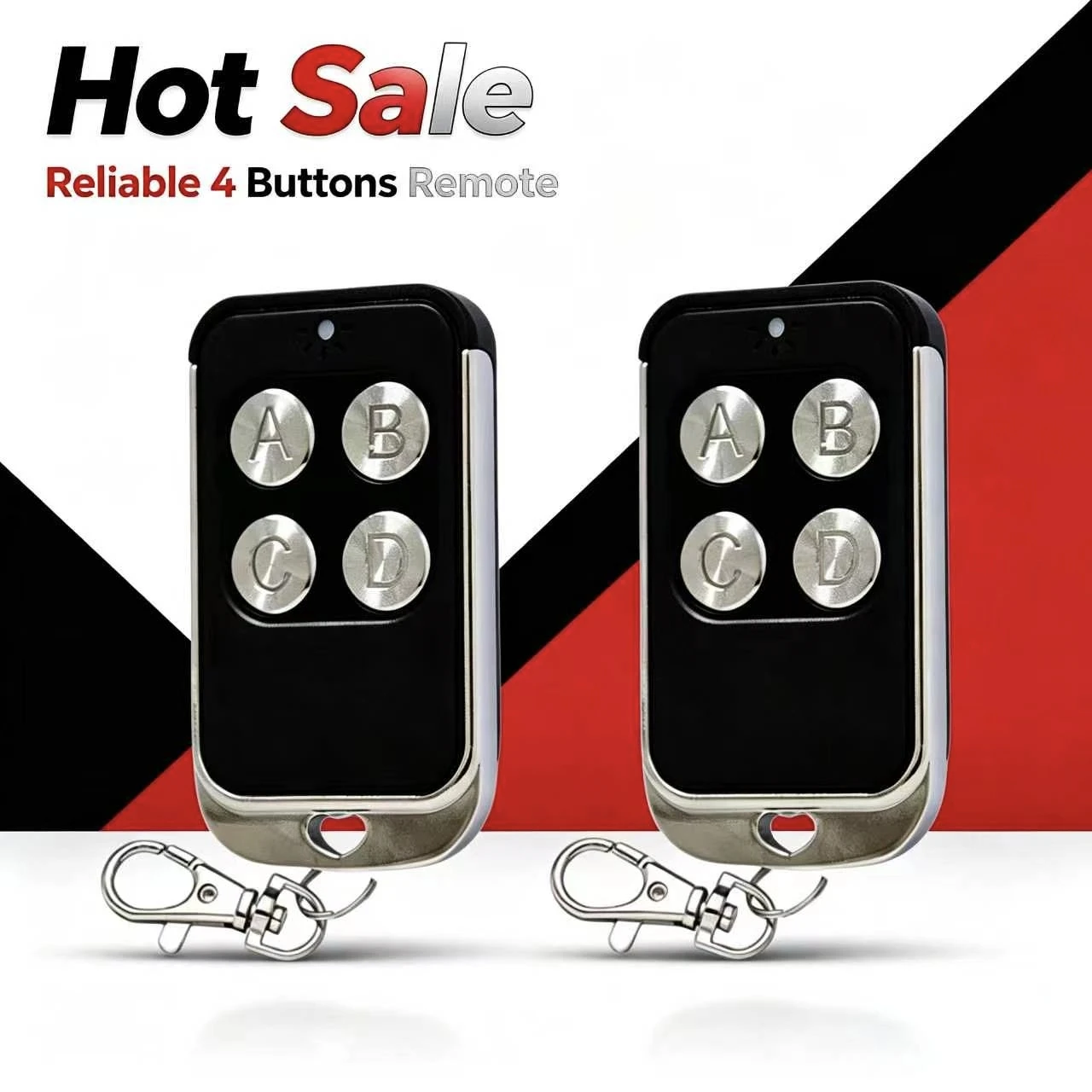433MHz Auto-Cloning Remote Control, 4-Button Universal Duplicator for Garage Door & Rolling Shutter