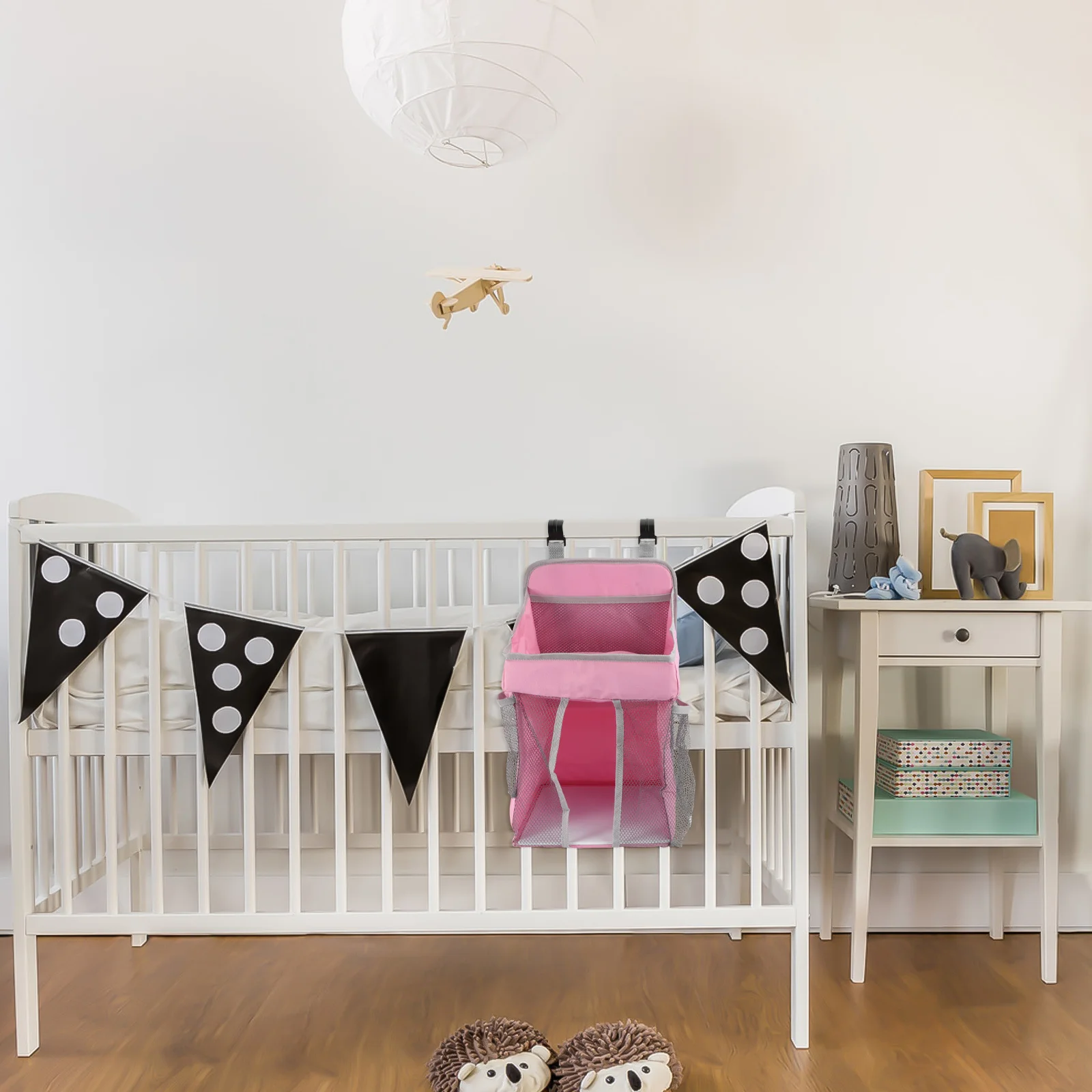 تنفس سرير بيبي حقيبة تخزين قابلة للحمل سميكة 5 كجم سعة المنظم للحفاضات الكتب الجوارب عربة سرير استخدام