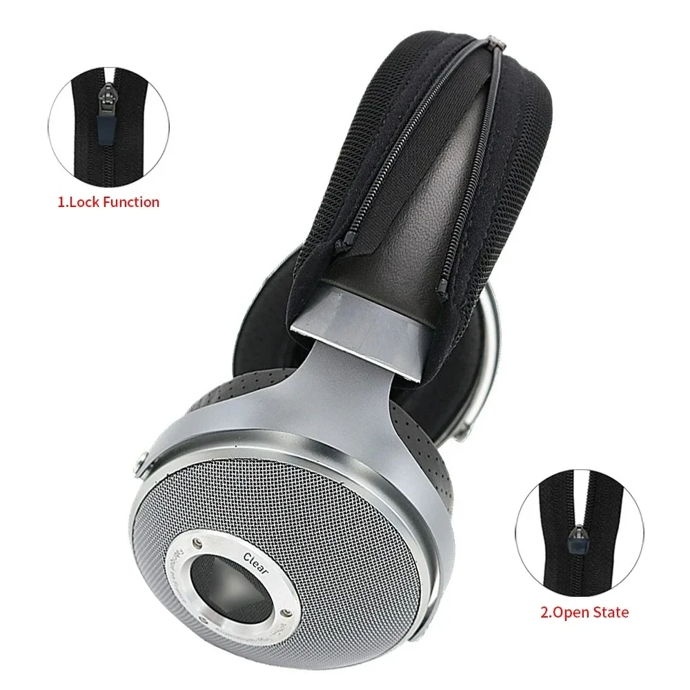 YAYINCC Headphone Head Beam Cover for Focal Bathys Clear MG Earphone Zipper knitted fabric headband protective cover view 4