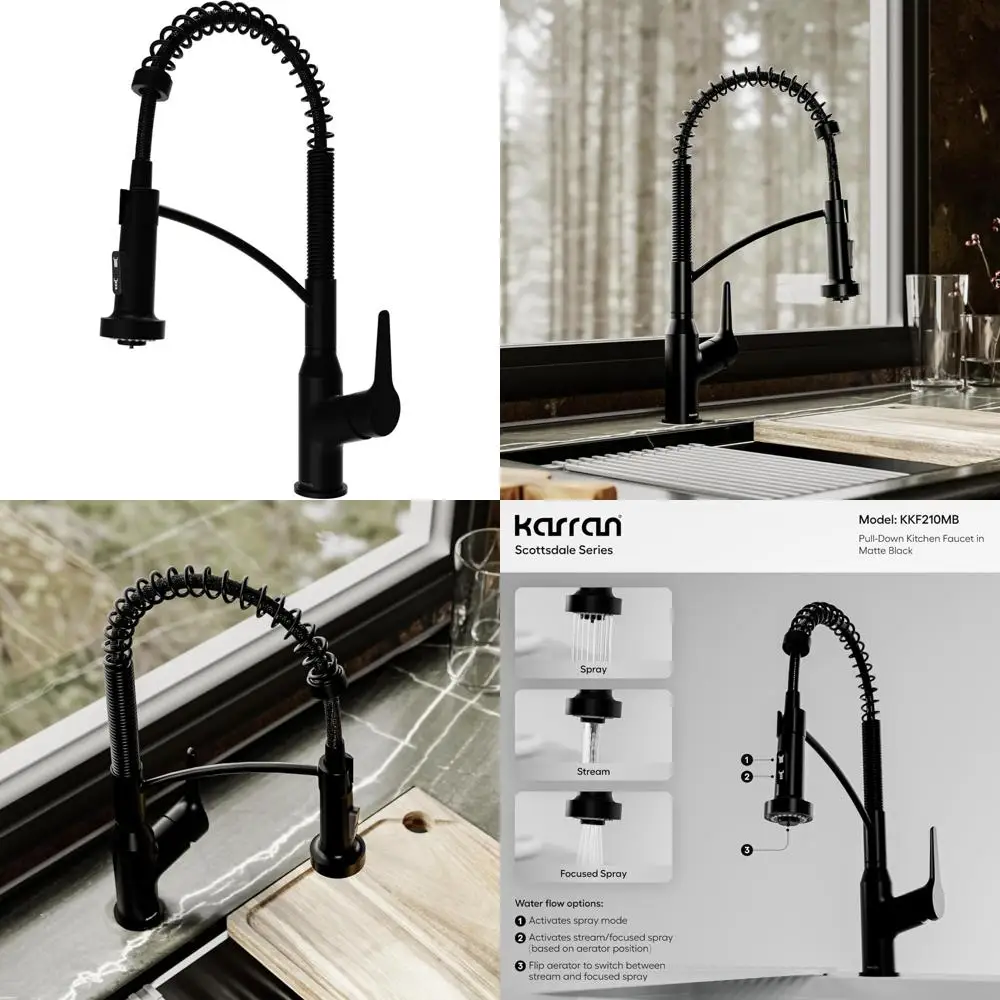 マットブラックのプルダウン式キッチン水栓、シングルハンドル、モダンな家庭用キッチン向け