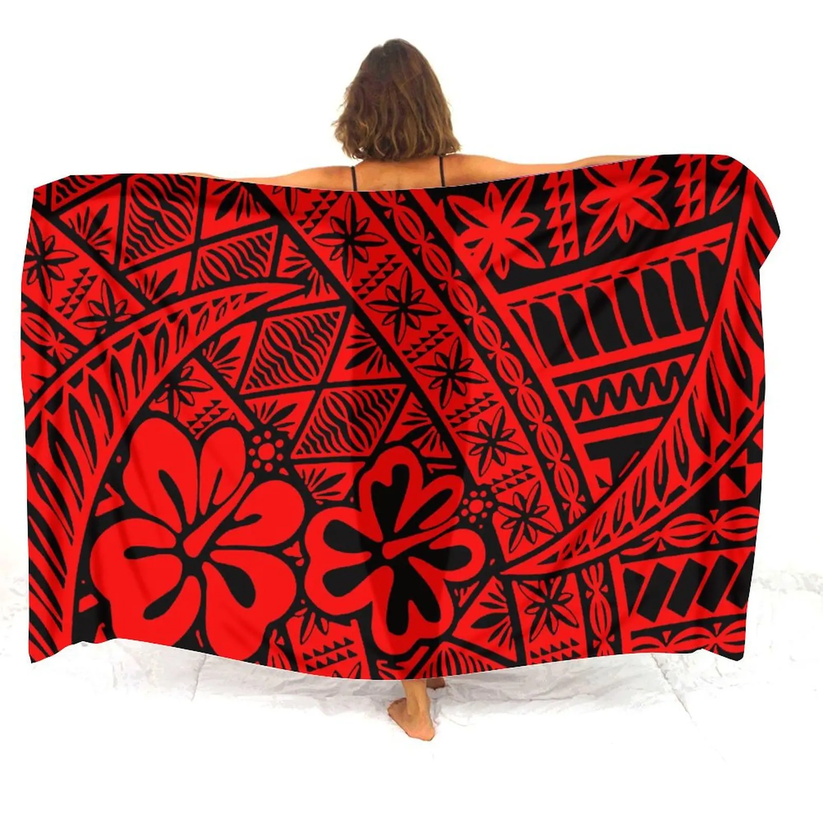 Polynesian Ladies Sarong Custom Summer Seaside Temperament Elegant Shawl Beach Apron Soft Fabric Wholesale Custom Factory Direct