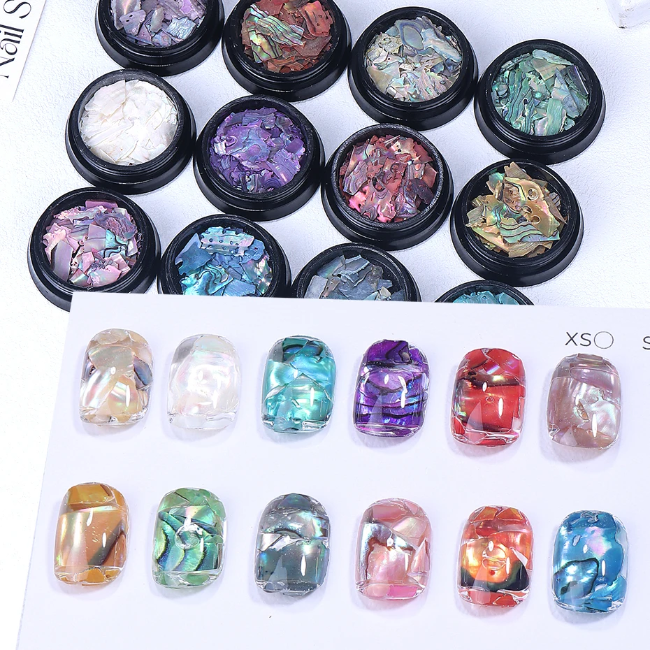 

12 коробок, украшение для ногтей из ракушки морского ушка, красочная нерегулярная натуральная морская ракушка, 3d кусок для ногтей, аксессуары для красоты