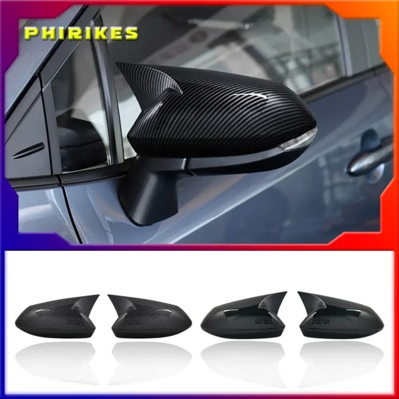 

2 шт. обновленных накладок на зеркала заднего вида, глянцевые черные, с узором под карбон, для Toyota Corolla 2019-2020