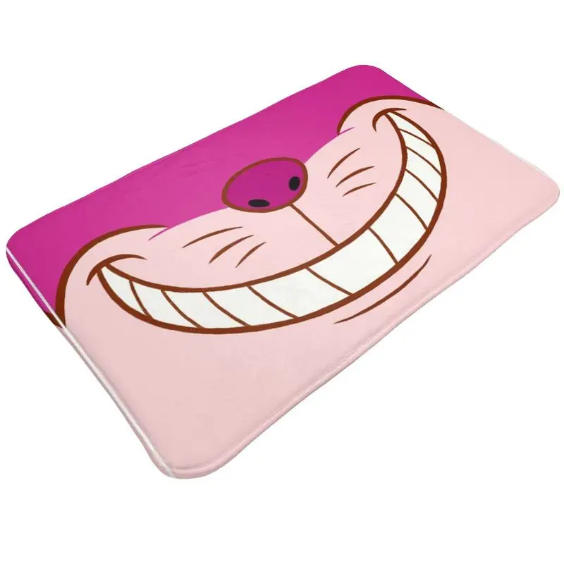 Custom Cartoon Manga Cheshire Cat Smile Front Floor Door Entrance Mats Indoor Bath Kitchen Doormat Garden Carpet Rug