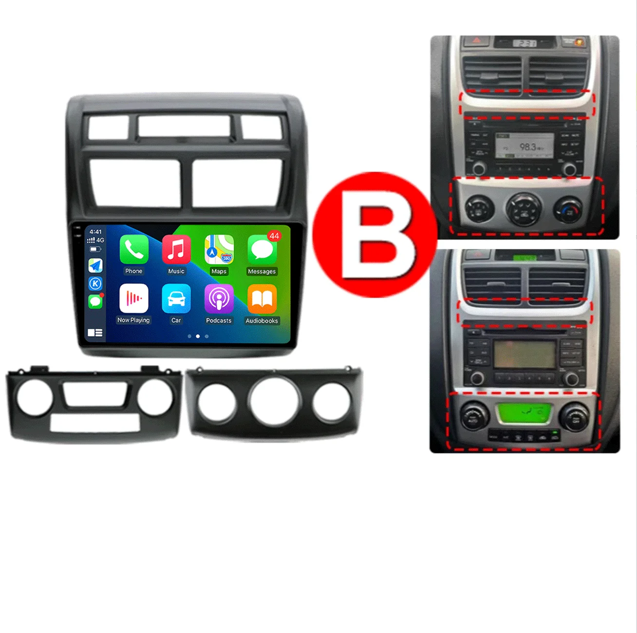 راديو السيارة لكيا سبورتاج 2 2007 2008 2009 مشغل وسائط متعددة 2 Din أندرويد 15 Carplay السيارات ستيريو GPS DVD رئيس وحدة 5G WIFI
