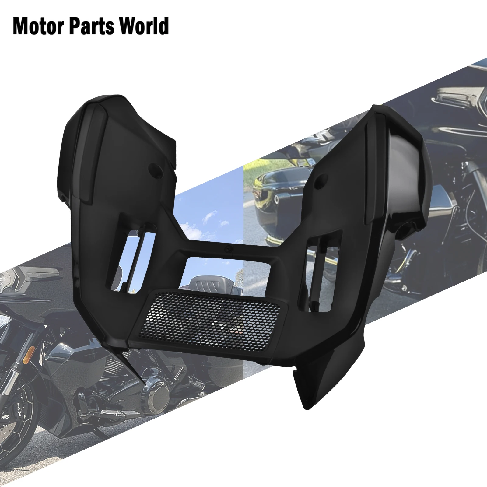 

Motorcycle Fairing Lowers Cover Extended Chin Spoiler Glossy Black For Harley Touring CVO Street Road Glide 2023-Up FLHX FLTRX