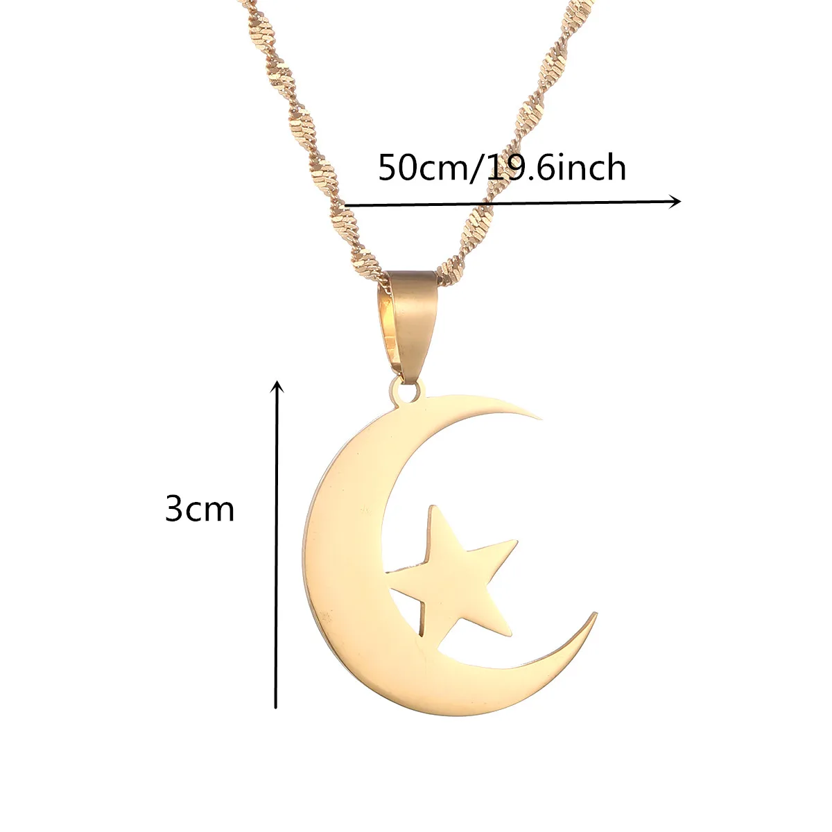 Stainless Steel Islamic Symbol Men Women Islam Muslim Jewelry