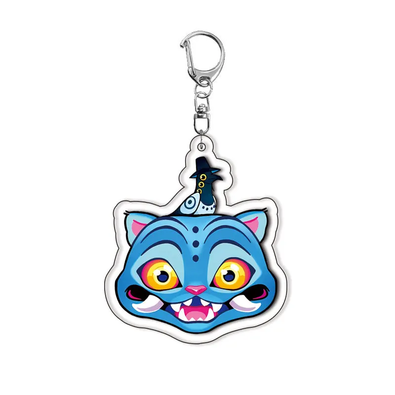 Dessin animé Huntrix Saja garçons Derpy tigre acrylique k-pop chasseurs de démons tigre porte-clés anneau porte-clés bijoux Fans cadeaux