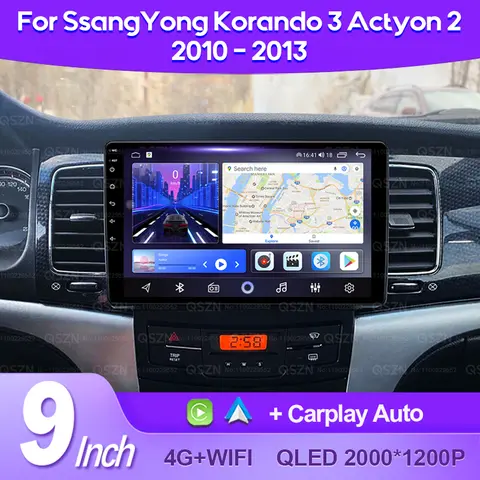 QSZN 쌍용 코란도 3 Actyon 2 2011-2013 안드로이드 차량용 라디오 멀티미디어 비디오 플레이어 GPS CarPlay 자동 헤드 유닛 네비게이션