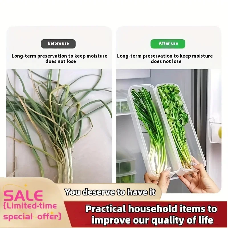 1/2Pc Refrigerator fresh-keeping storage box fresh-keeping artifact,Small Food Preservation Boxes Transparent Sealed Storage Box image 6