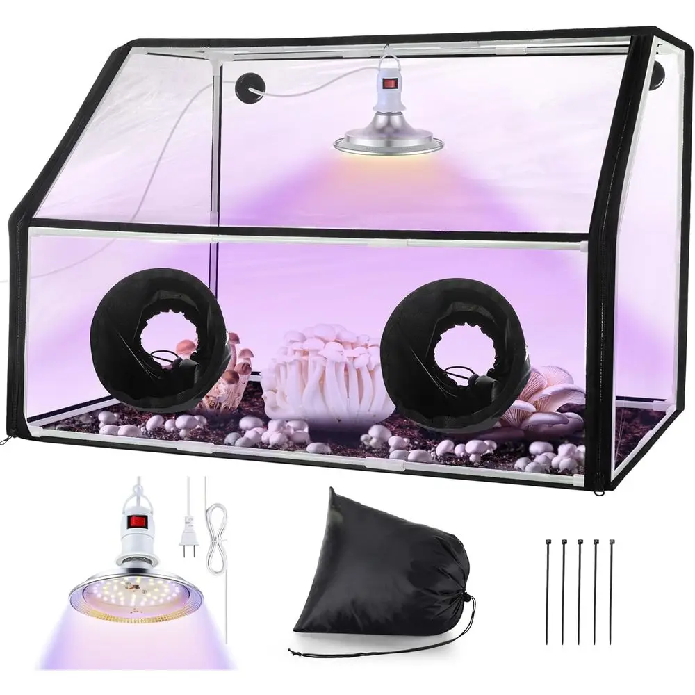 

Mushroom Grow Tent and LED Growing Light Kit, 30 x 20 x 20 Inch Portable Large Still Air Box, Mycology Mushroom Growing Kit, Ind