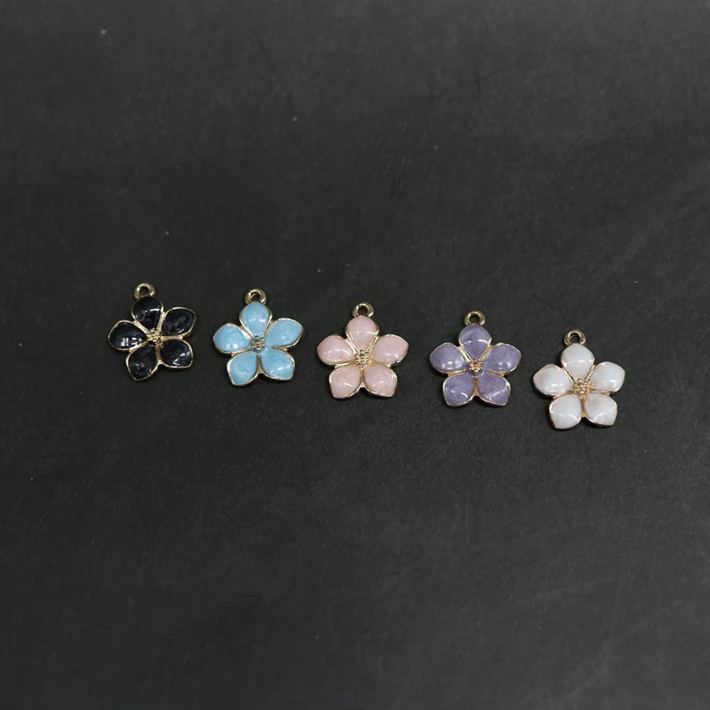 

50Pcs Camellia Flower Enamel Charm Mixed Colors Excellent for Jewelry Making DIY Craft Pendant Keychain Accessories