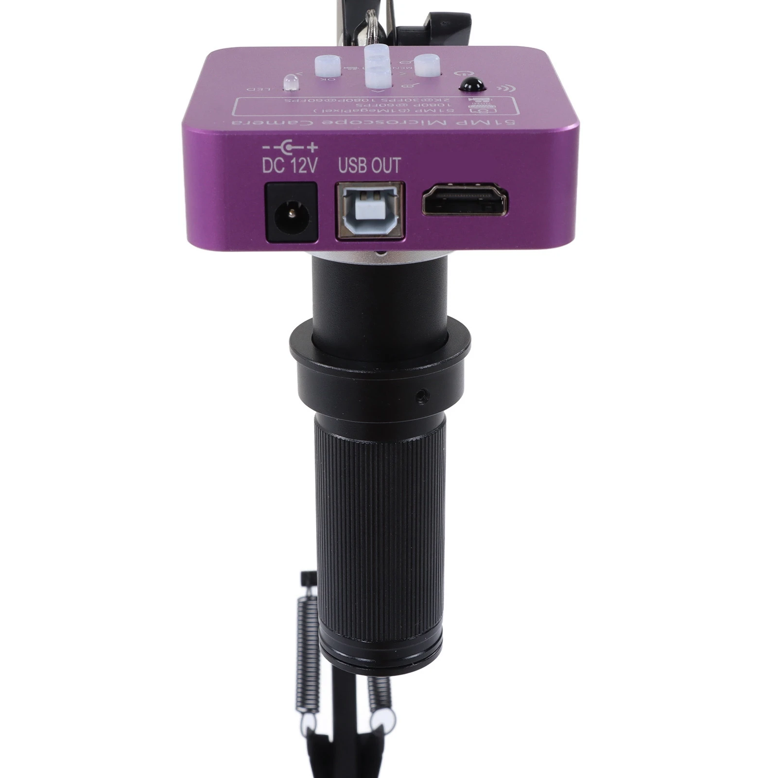 كاميرا مجهر إلكتروني كاميرا مجهر صناعي 51MP 150X هيكل دائري حامل قابل للتعديل كاميرا مجهر إلكتروني