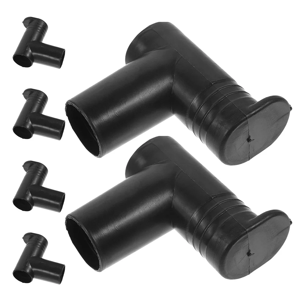 

6Pcs Universal Black Plastic Connectors 2.75 X 2.4 Inch Right Angle Joints for Floor Standing Clothes Drying Rack Tube End