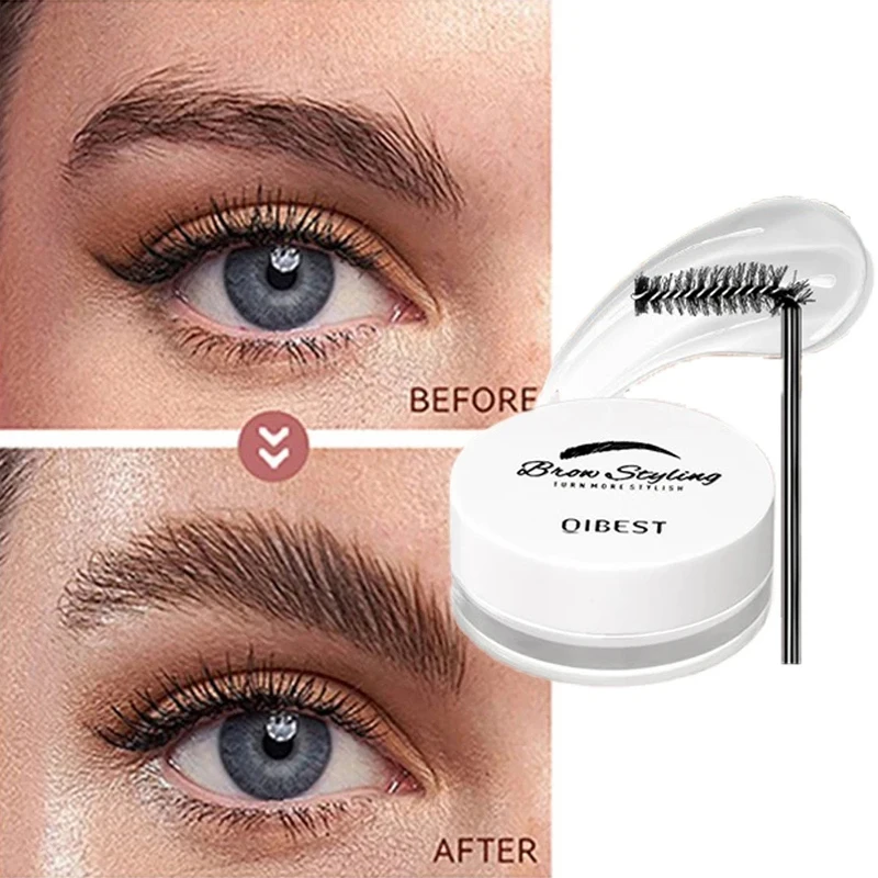 Qibest natürliches farbloses Styling Augenbrauen wachs entspannende Augenbrauen fixier seife transparent lang anhaltende Augenbrauen definieren Gel Make-up