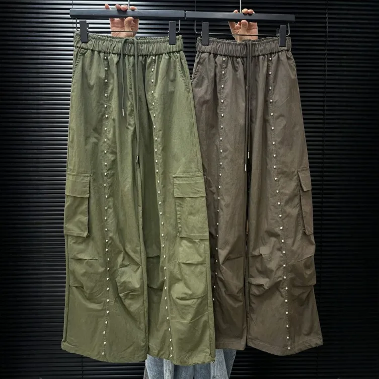 Elastic Waist Pants Casual Full Length Japanese Korean Casual with 3D Cut Loose Fit Spring Relaxed Fit Ins Style Women Pants