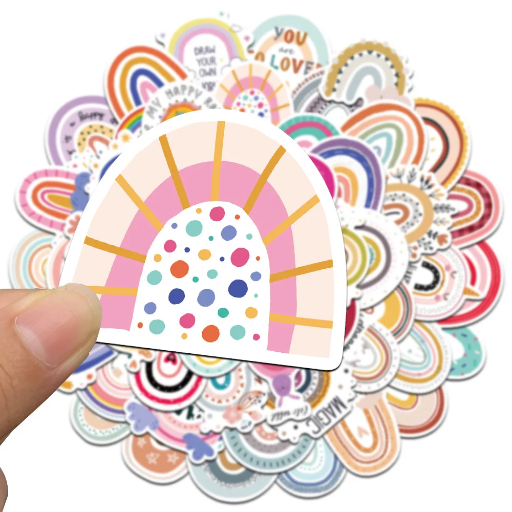 60PCS Cartoon Rainbow Bridge Stickers for Girl Children Classic Toys DIY Laptop Fridge Phone Skateboard Bike Decals Sticker