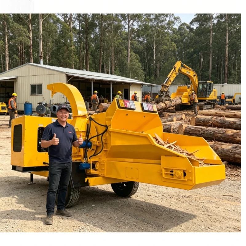 Wood Chipper Wood Shredder Wood Crusher 5 Inch Diesel Driven Heavy Duty Mobile Towable Forestry Machinery Tree Mulch Cutter