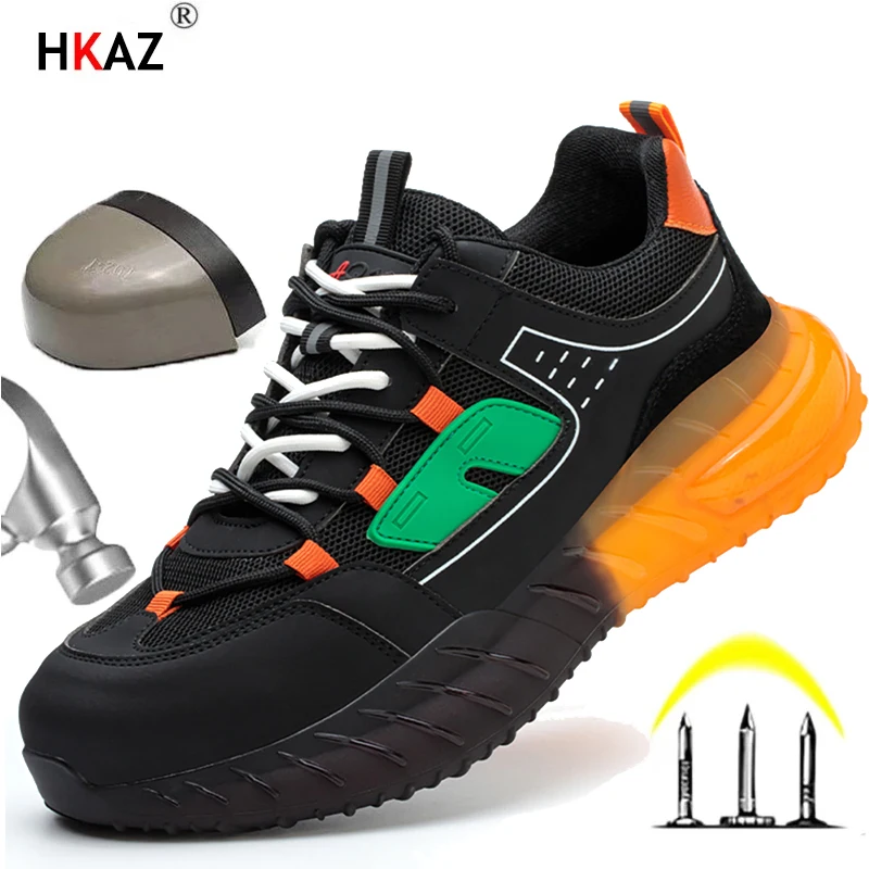 Safety Shoes Men New Steel Toe Men\'s Work Shoes Puncture Proof Work Sneaker Male Protective Footwear Work Man Boots Safety Boots