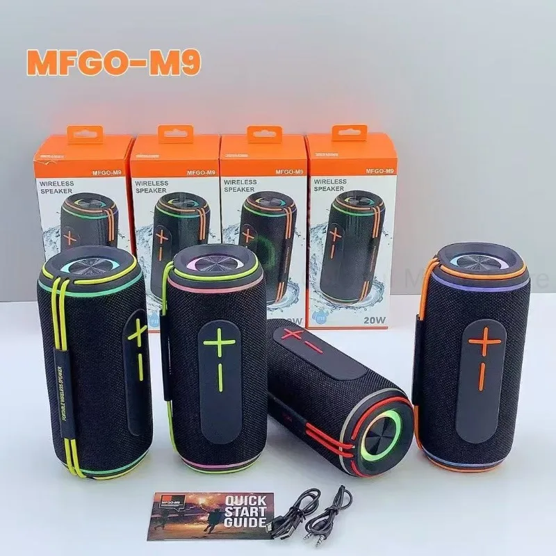 

The New M9 High Power Dual Speakers Subwoofer Wireless BT 5.4 Bluetooth Speaker TWS Stereo Portable Subwoofer System for TF FM