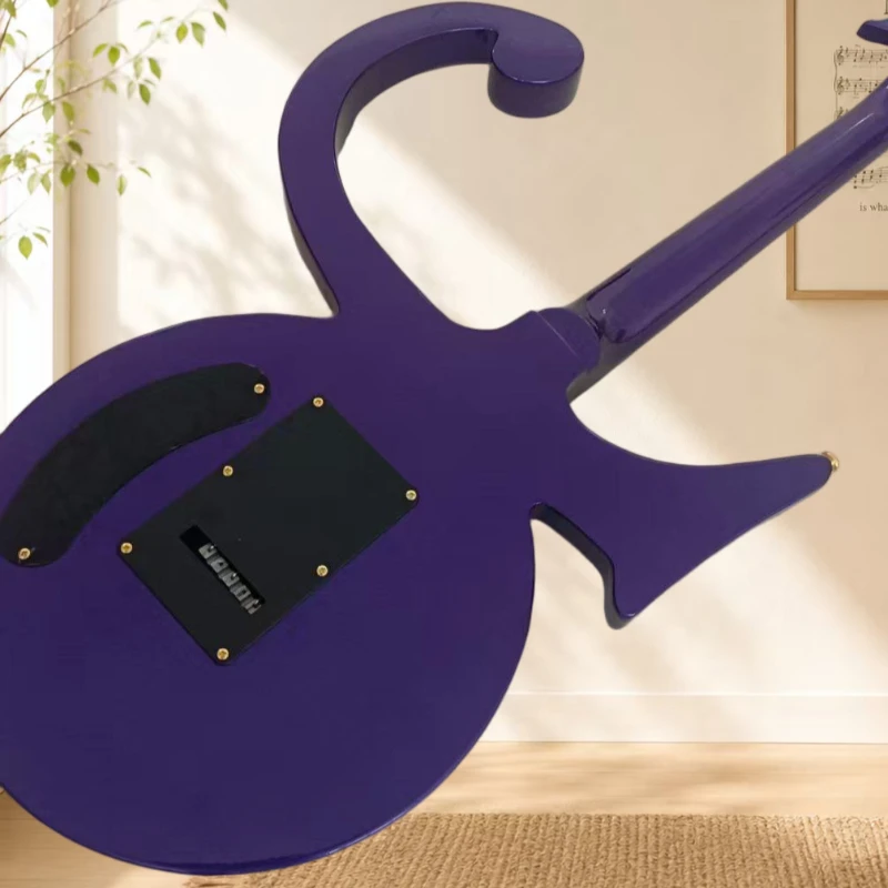 Symbol Circular Shape Electric Guitar Pearl Purple Gold-plated Accessory SH Funk Pop Rock Personality Artifact Maple Neck