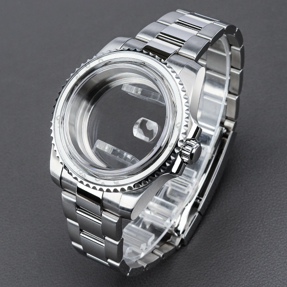 40mm Uhrengehäuse mit Armband und Saphirglas für SUB GMT NH34 NH35 NH36 Miyota 8215 ETA 2824 PT5000 Uhrwerke, Gehäuse für 38mm Lünetteneinlage – Detail 2