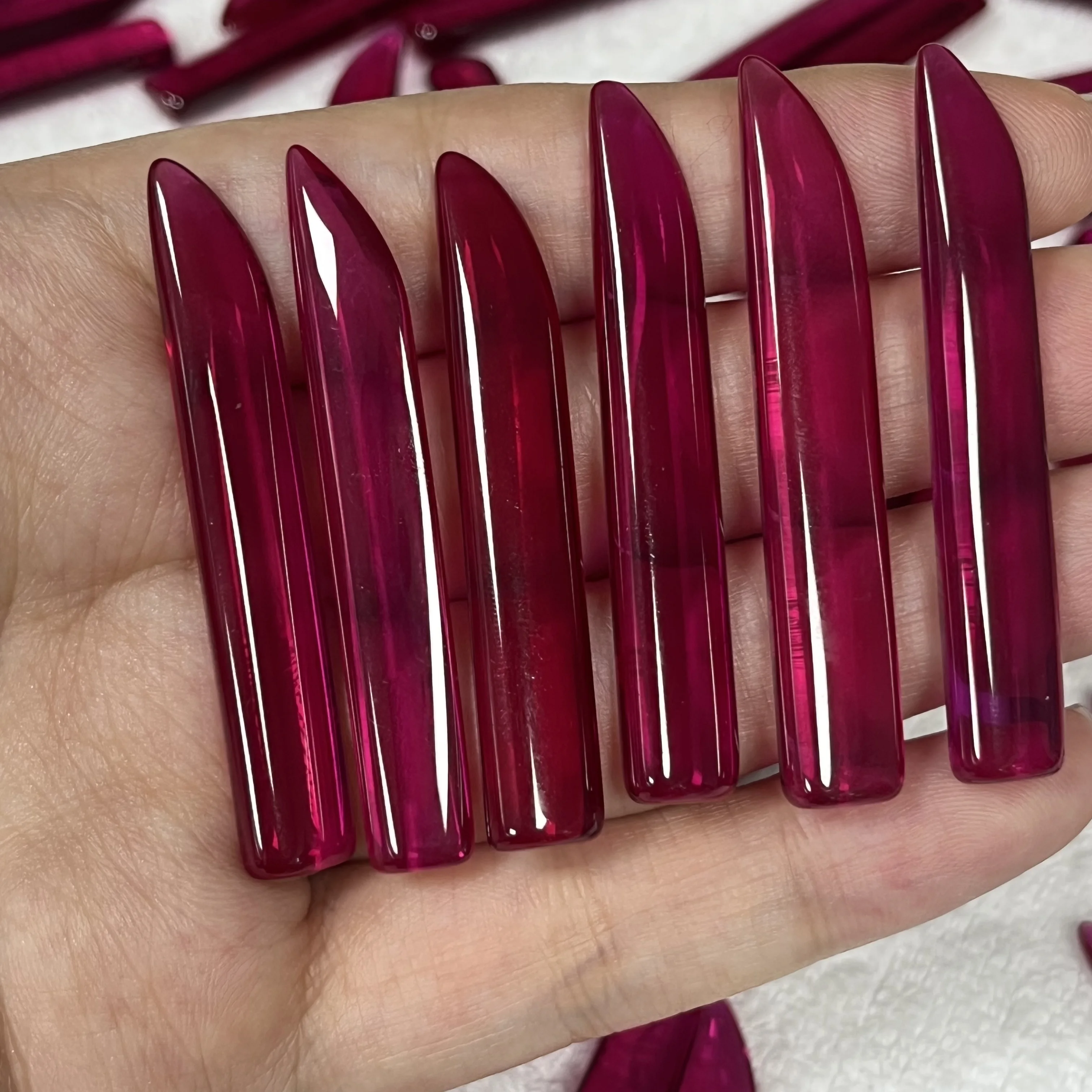 1/PCS Synthetic Corundum Red Ruby Polishing Knife Hardnessl 9 Applicable To Jewelry And Accessories