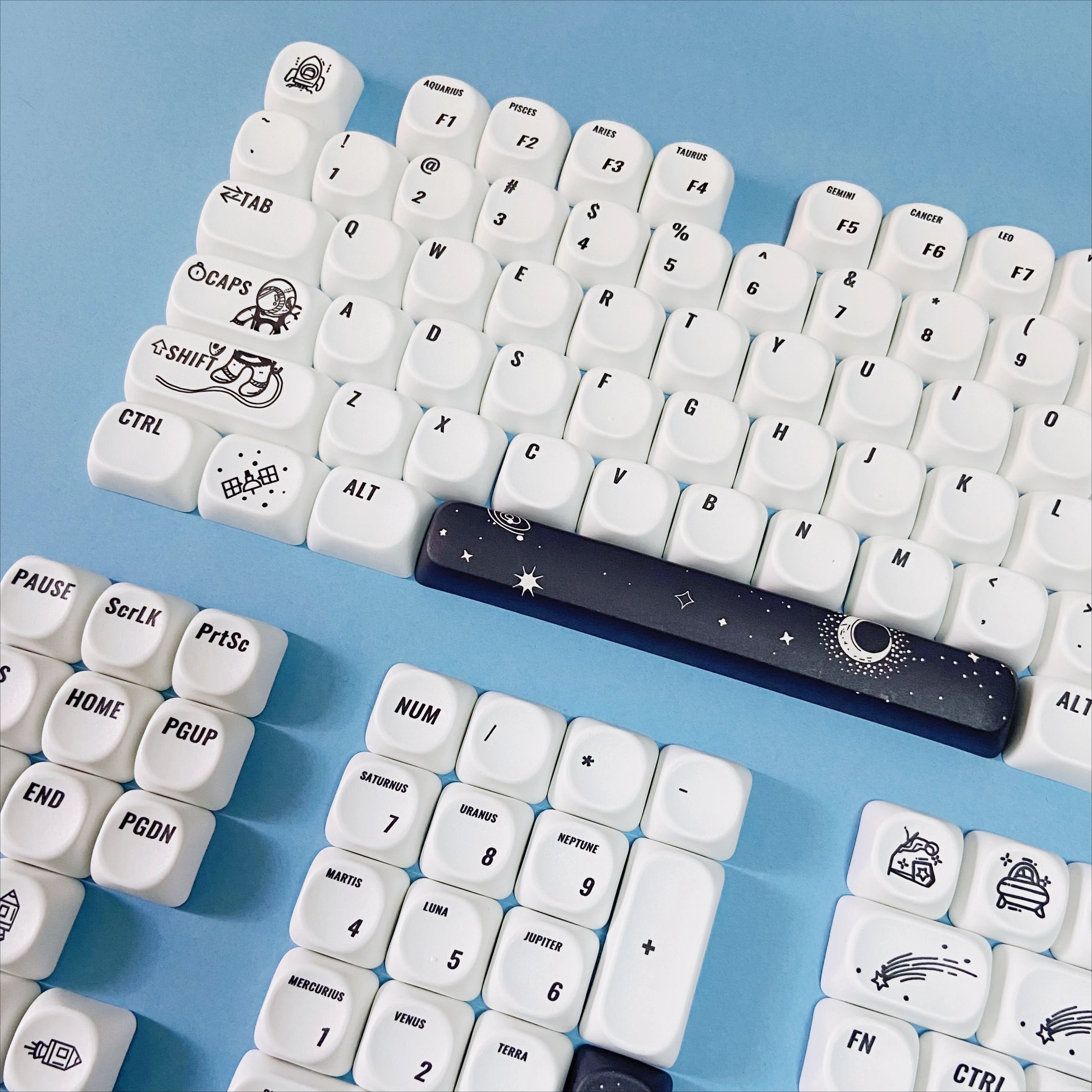 

Милые колпачки для клавиш MOA на тему астронавта, изготовленные на заказ механические колпачки для клавиш для игровой настройки, аксессуары 60, 70, 80, 90, 100 макета