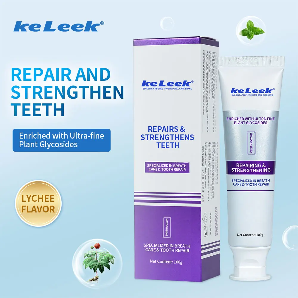 KeLeek lychee flavor Toothpaste Deeply Cleans Teeth Whitens Brightly Freshens Breath Protects Oral Health Cares Gums 105g