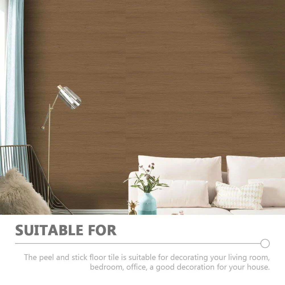 بلاط أرضيات PVC مقاوم للماء للتقشير واللصق، تصميم من الحبوب الخشبية، سهل القطع لغرفة المعيشة وغرفة النوم والمكتب، بلاط أرضيات 12 × 24