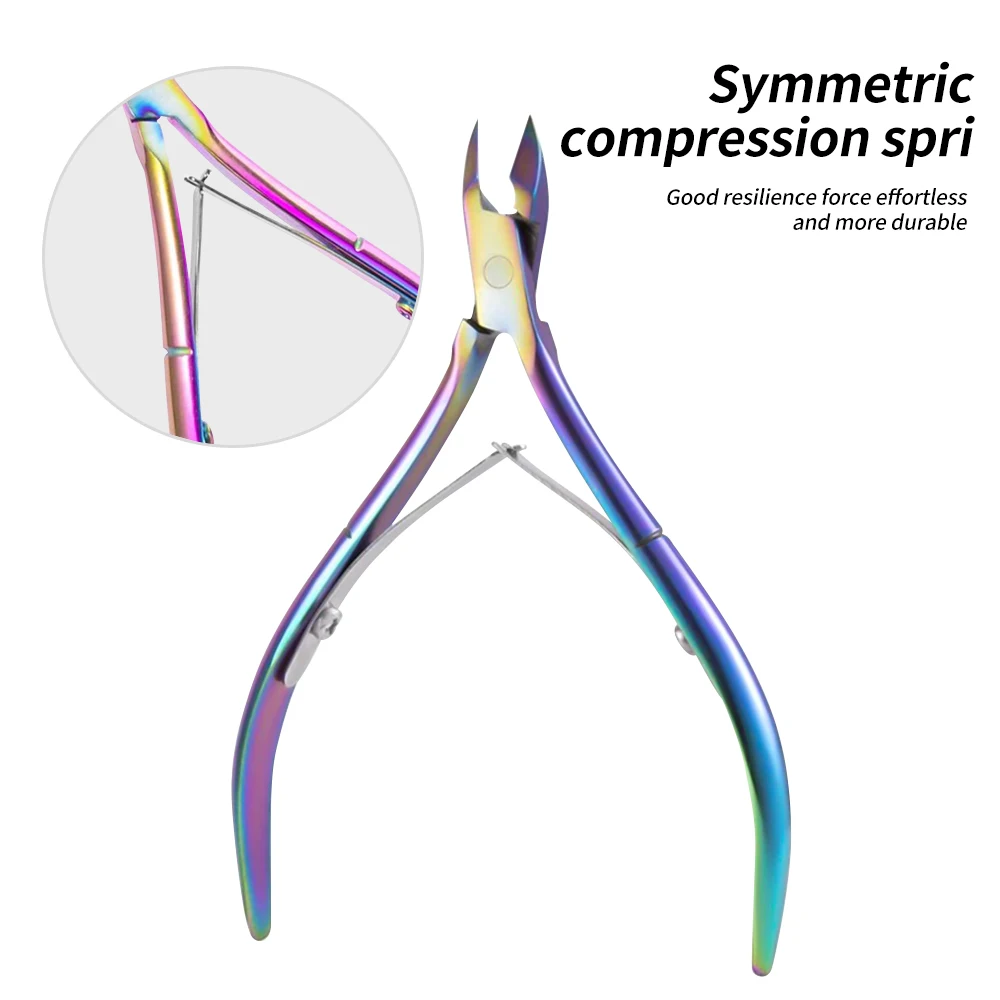 1 個ステンレス鋼ネイルアートキューティクルはさみゴールド/シルバー/カラフルなクリッパー角質リムーバーマニキュアペディキュアイーグルくちばしプライヤー
