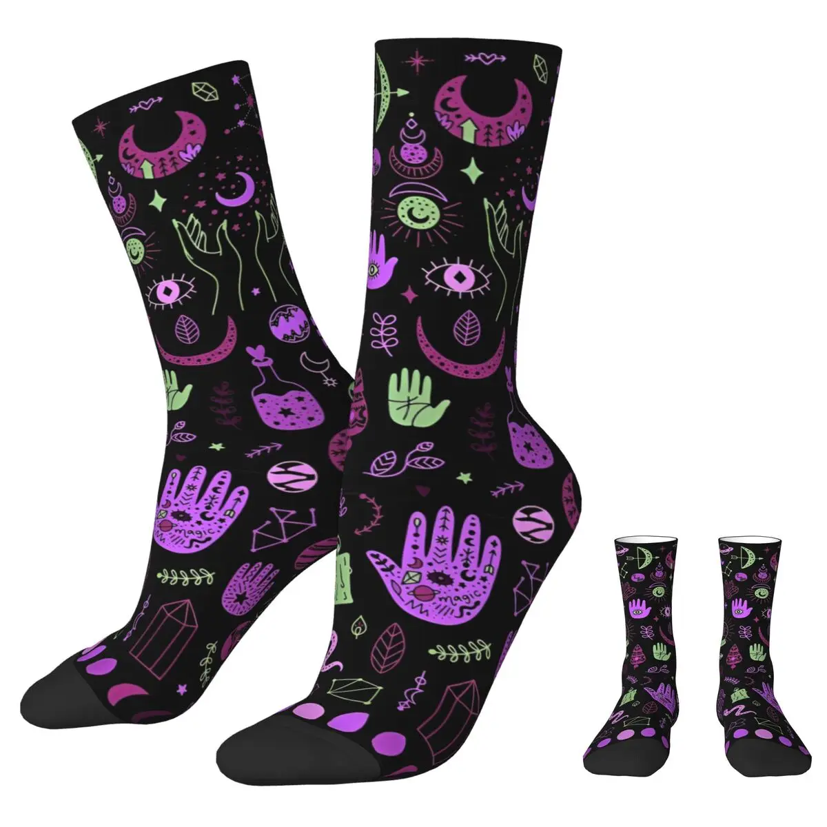 Halloween Witchy Witch Winter Warm Harajuku Women MenSocks Gothic Ghost Sweat Absorbing Basketball Socks