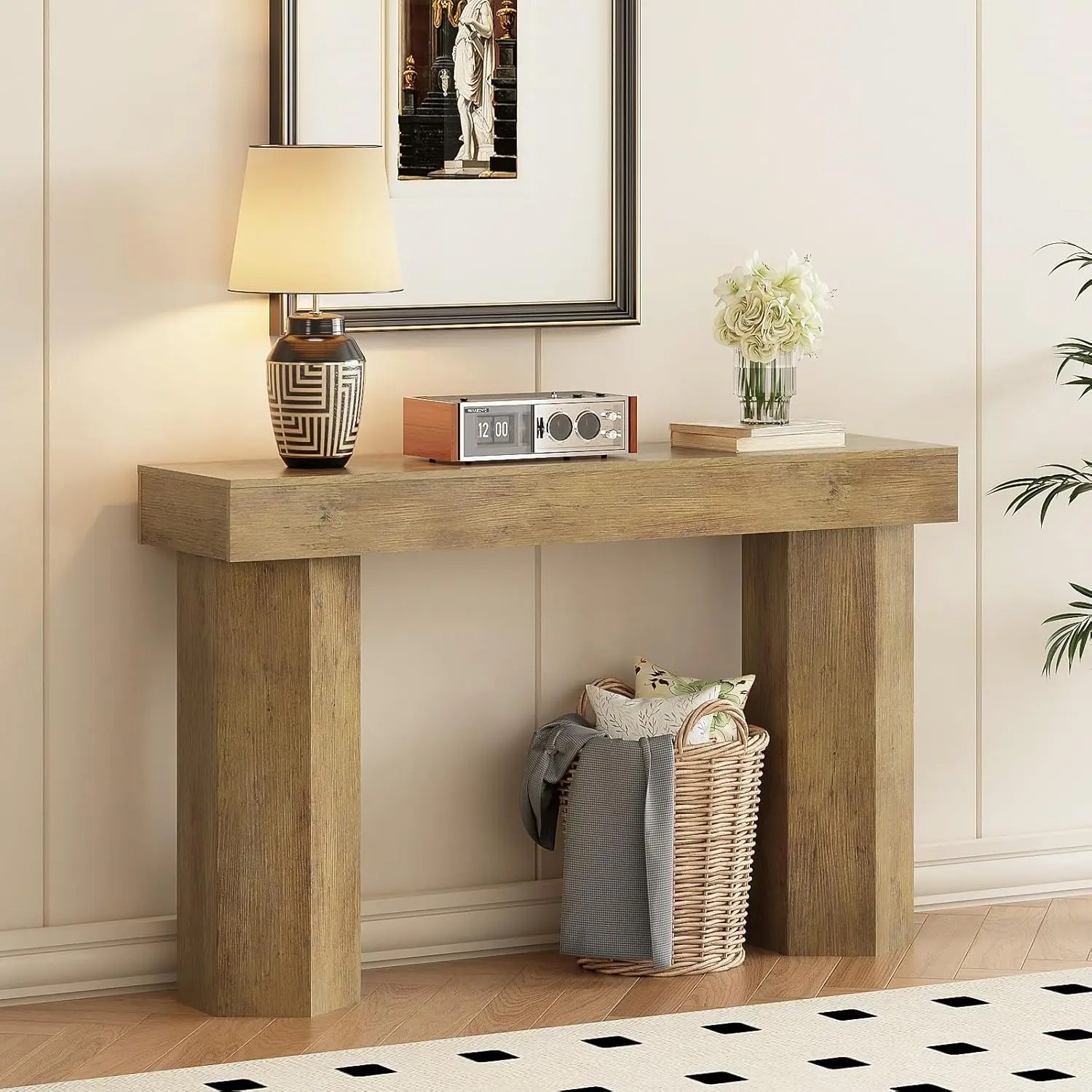 

Console Tables for Entryway 47 Sofa Table Behind Couch Wooden Entry Foyer Hallway Table, Industrial Console Sofa Tables f