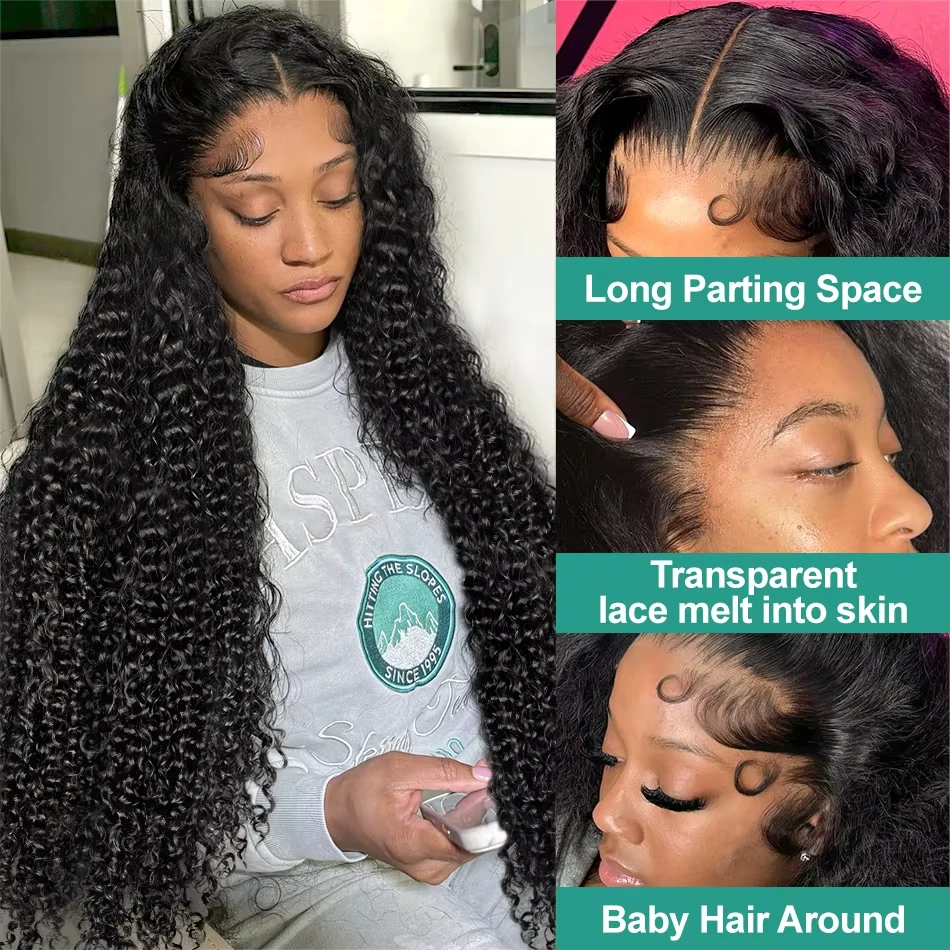 Mossily 200 densidade onda profunda perucas sem cola cabelo humano pronto para ir 5x5 6x6 fechamento do laço pré-arrancado peruca encaracolado malásia para mulher