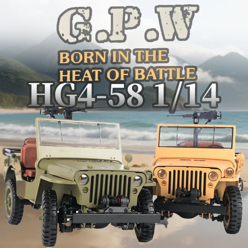 

HG4-58 Willys 1/14 RC Electric Remote Control Model RC Car MINI Simulation Military Truck Aldult Kids Toys Truck Toy rc cars