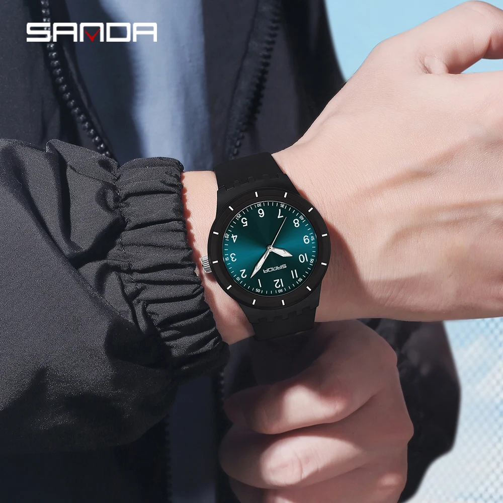 SANDA 9075 Модные и универсальные кварцевые часы для студентов и студентов, простые и водонепроницаемые часы 2025