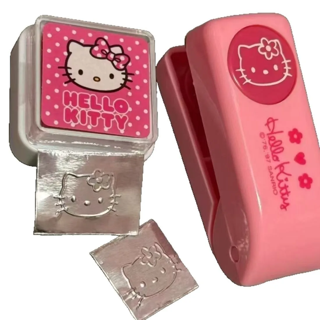 Afbeelding 7: Sanrio Hello Kitty Nietmachine Embosser Metalen Embossing Punch Kawaii Student Notebook Stempel Embosser Schoolbenodigdheden Kerstcadeaus