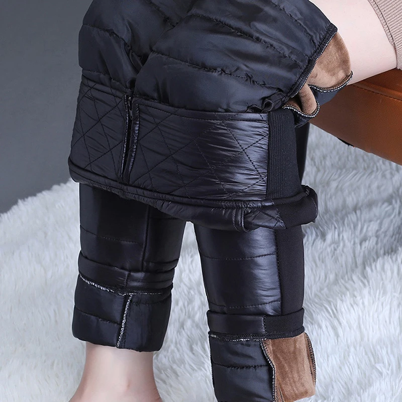 Nuevos pantalones de esquí cálidos de invierno, pantalones ultraligeros para mujer, pantalones cálidos impermeables a prueba de viento, pantalones térmicos de esquí sueltos