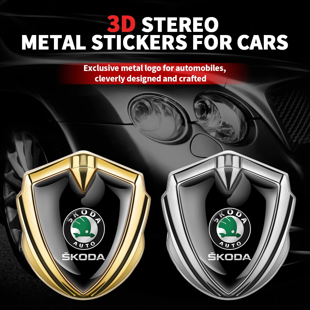 3D Metal Car Body Stickers Custom Badges Auto Styling Decoration Accessories For Skoda Octavia 2 Fabia Superb 3 Rapid Karop Yeti