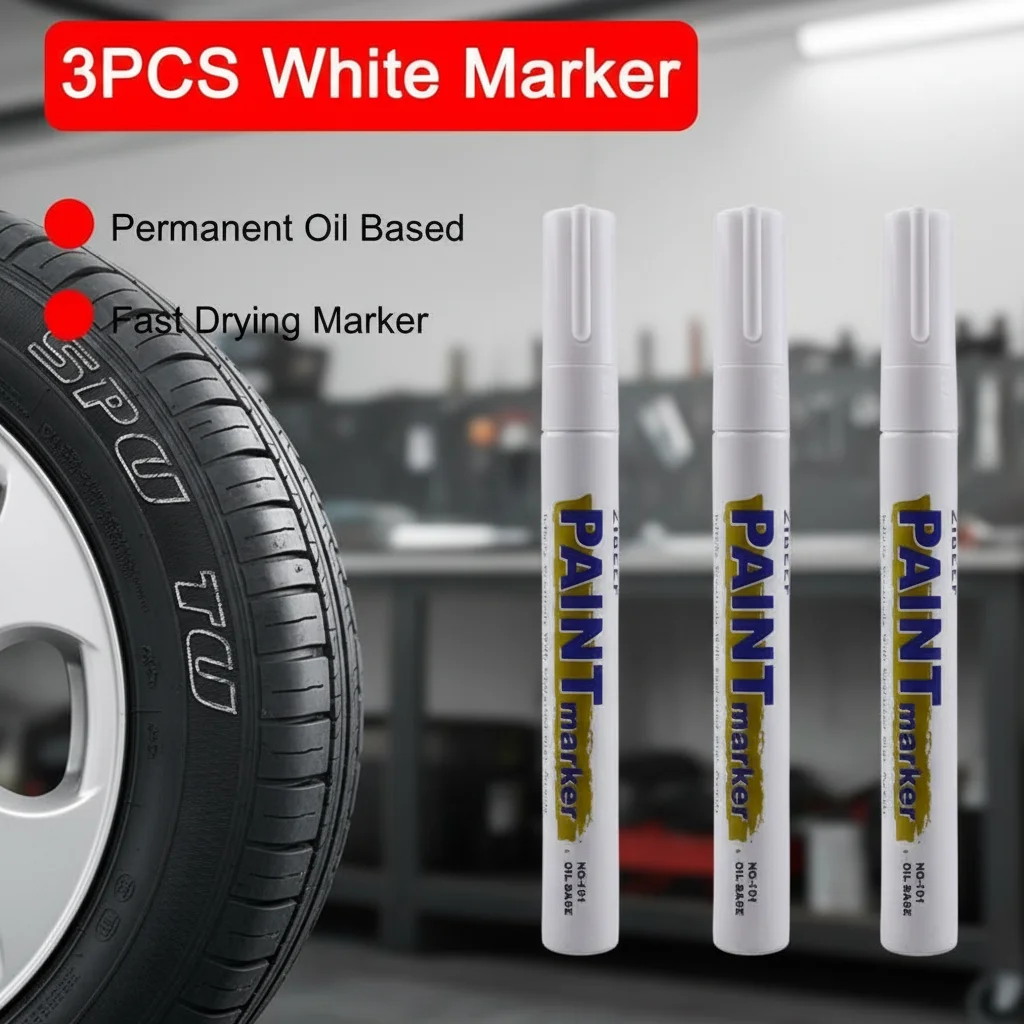 1/3/4PCS Tire Pen Color Markers Pencil Car Paint Color Rim Paint Marker Car Rubber Paint Paint Marker Permanent Marker