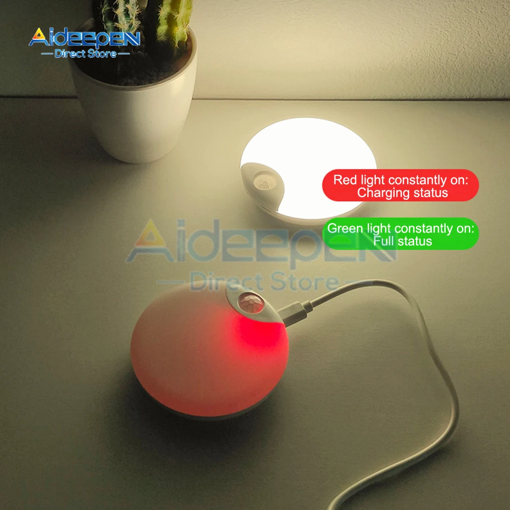 Led inteligente sensor de corpo humano luzes da noite iluminação automática de emergência carregamento usb sem fio sucção magnética led luzes do armário