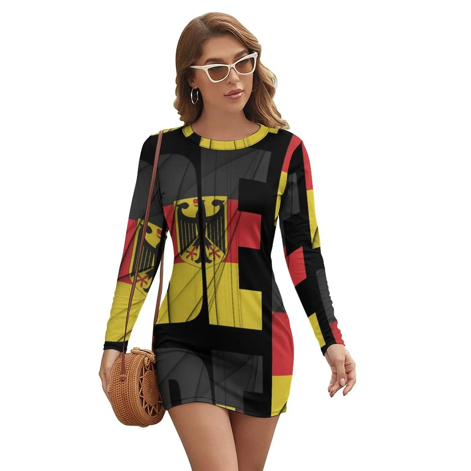 

DE - Deutschland Flag Long-sleeved Dress Womens dresses women's elegant loose dresses