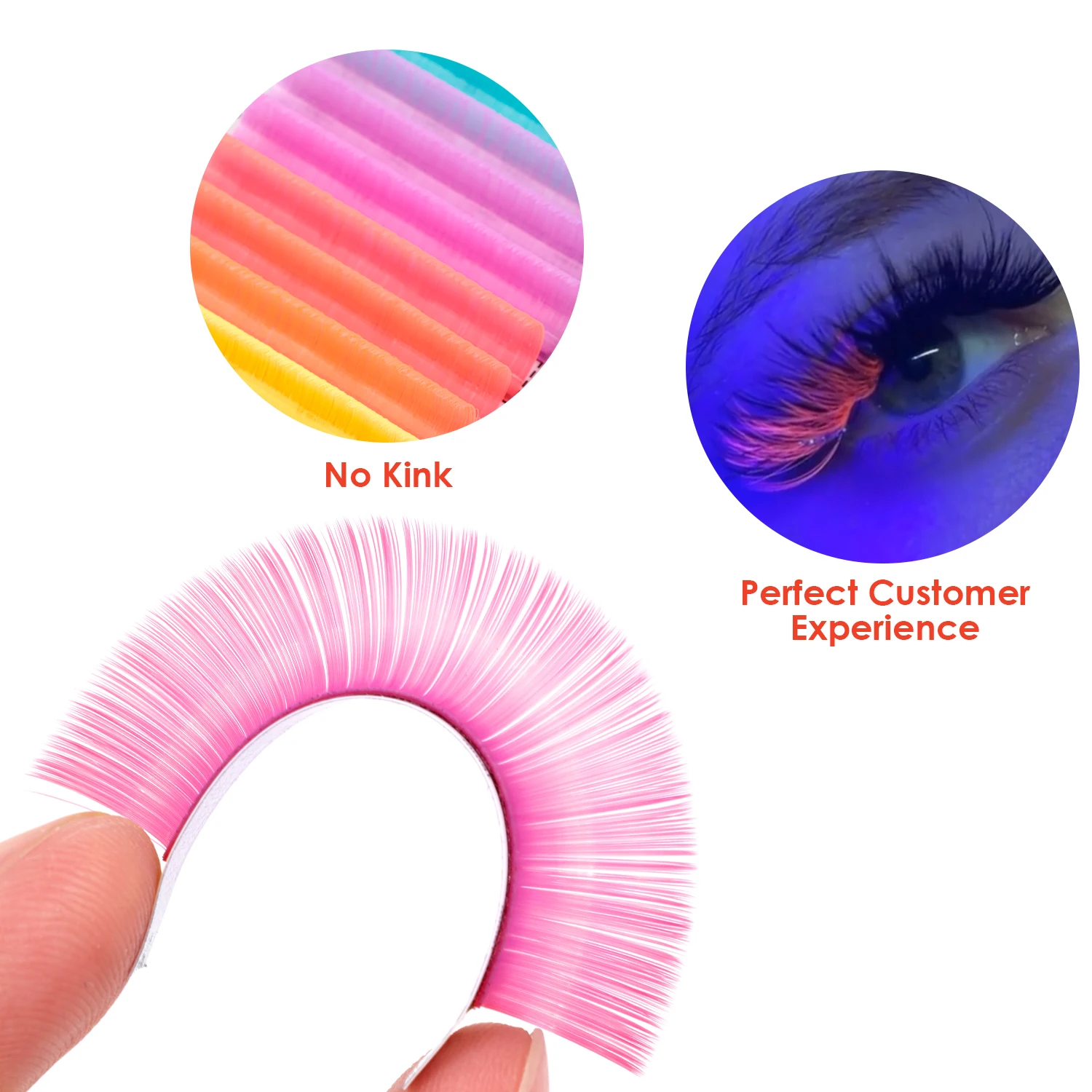 ACTROL UV Neon Eyelash Extension Glow In The Dark Lashes Fluorescent Bright Colorful Bulk Classic For Individual Lash Extensions