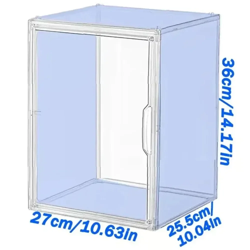(36×27×25.5cm) Display Cabinet Transparent Blue Storage Organizer – For Figurines, Jewelry, Makeup, Bag Items