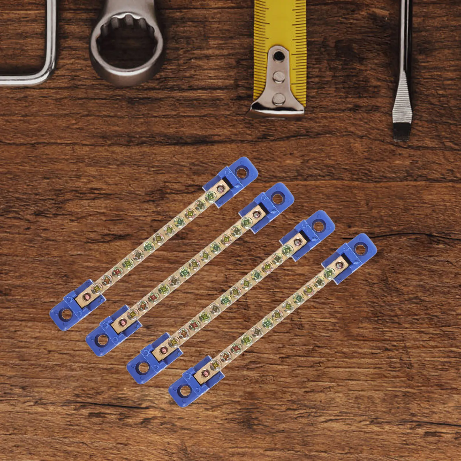4Pcs Copper Ground Bar Terminal Block Electrical Circuit Connection Grounding Bus Bar Wire Terminal Connector