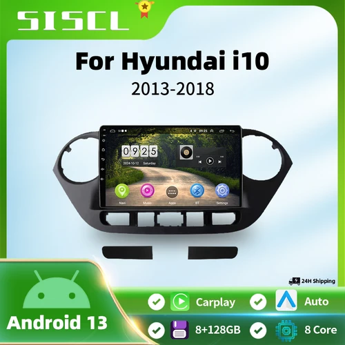 Radio de coche de 9 ""para Hyundai Grand i10 i 10 2013 2014 2015 2016 2017 2018 Android16 Carplay Auto Multimidia reproductor de vídeo unidad principal