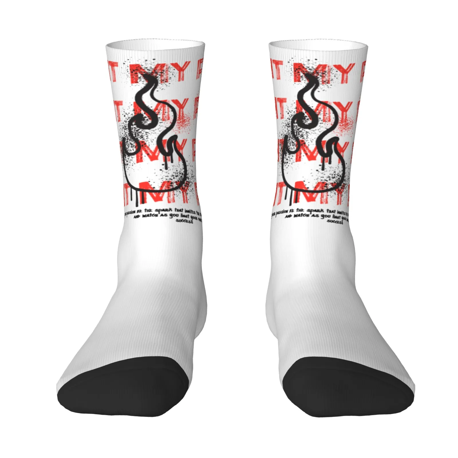 

Яркие и прочные мужские носки в стиле хип-хоп, пламя, огонь, граффити, дизайн, принт, один размер