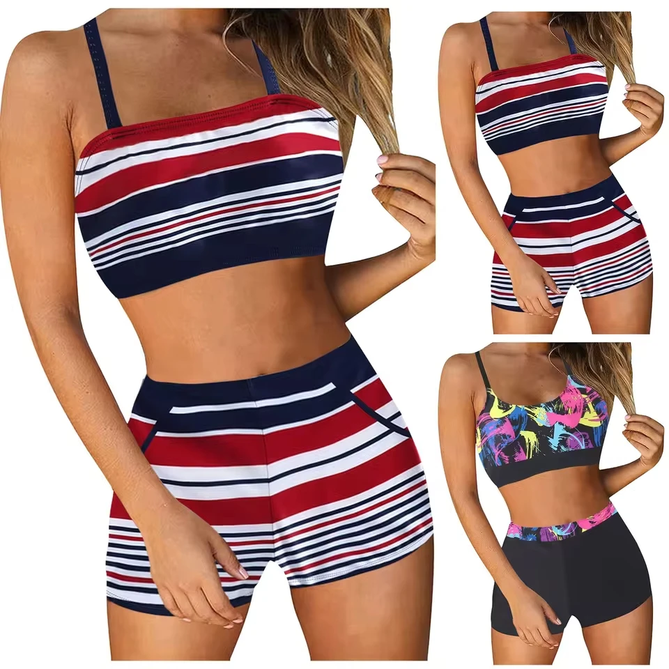 

Large Size Swimsuit Women European Beach Split Fashion Swimsuit Beach Two Piece Swimsuit Women'S Bikinis And Tankinis